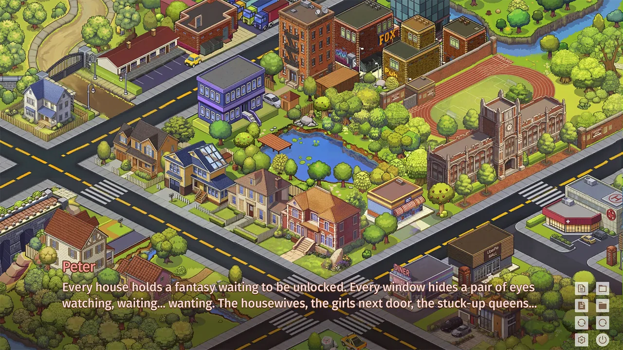 Pixel-art overview map of Taffy Town from Taffy Tales Redux